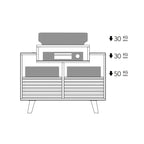 Norstone Oslo 800 Vinyl Storage Cabinet with Turntable Shelf - White Oak