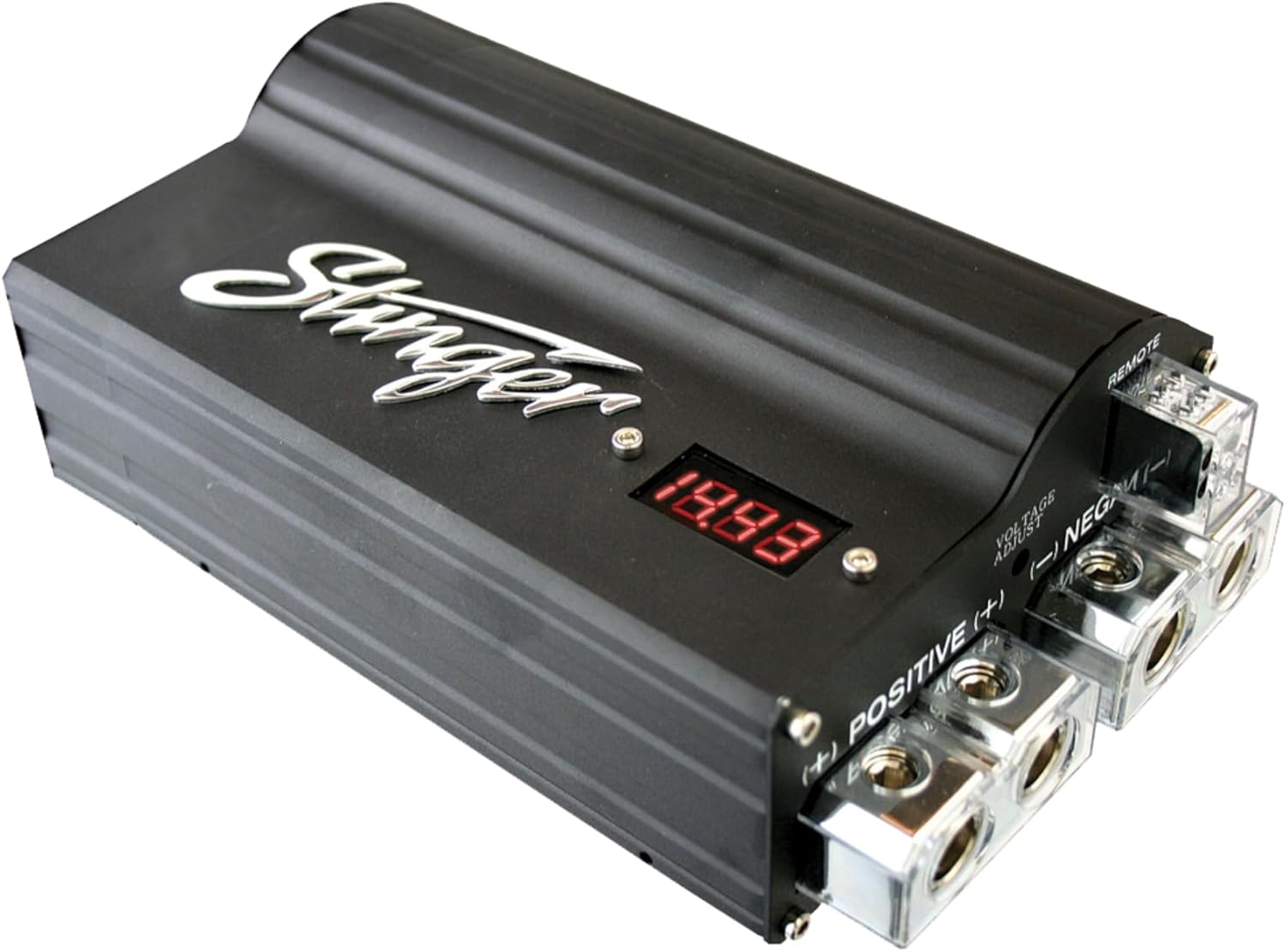 Stinger SPC5010 10 Farad Pro Digital Hybrid Capacitor with digital digital voltmeter display