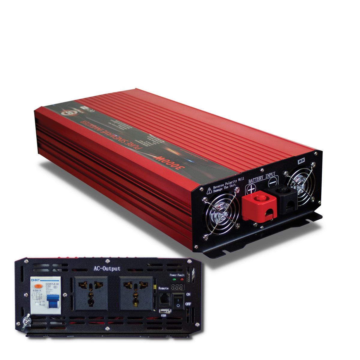 Parksafe PS2004-24V – 24V – Power Inverter Pure Sine Wave 3000 Watt