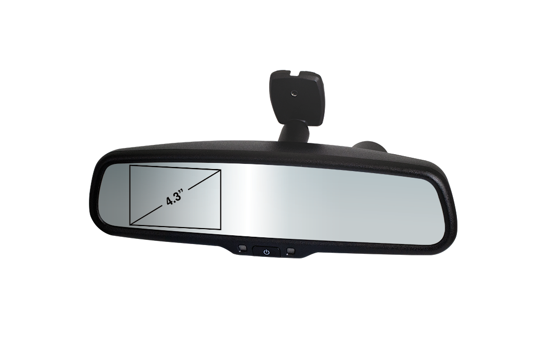Parksafe PS7012 4.3” Rear view mirror monitor with built in 1080P DVR and front camera view.