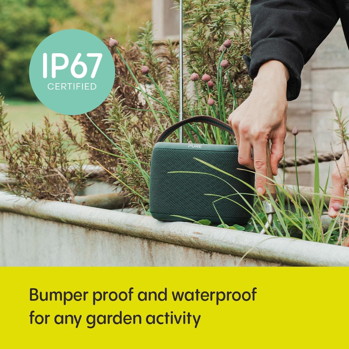 Pure Audio Woodland waterproof (IP67) Outdoor speaker with Bluetooth and FM/DAB+ radio