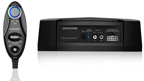 Alpine PWE-V80 Ultra-Compact Under Seat 160 Watt 8" Amplified Car Subwoofer