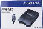 Alpine PWE-V80 Ultra-Compact Under Seat 160 Watt 8" Amplified Car Subwoofer