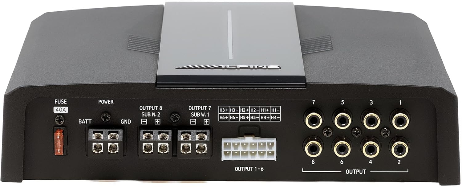 Alpine PXE-C80-88 Optim8 900W RMS Class D PXE Series 8 Channel Car Amplifier with Automatic Sound Tuning