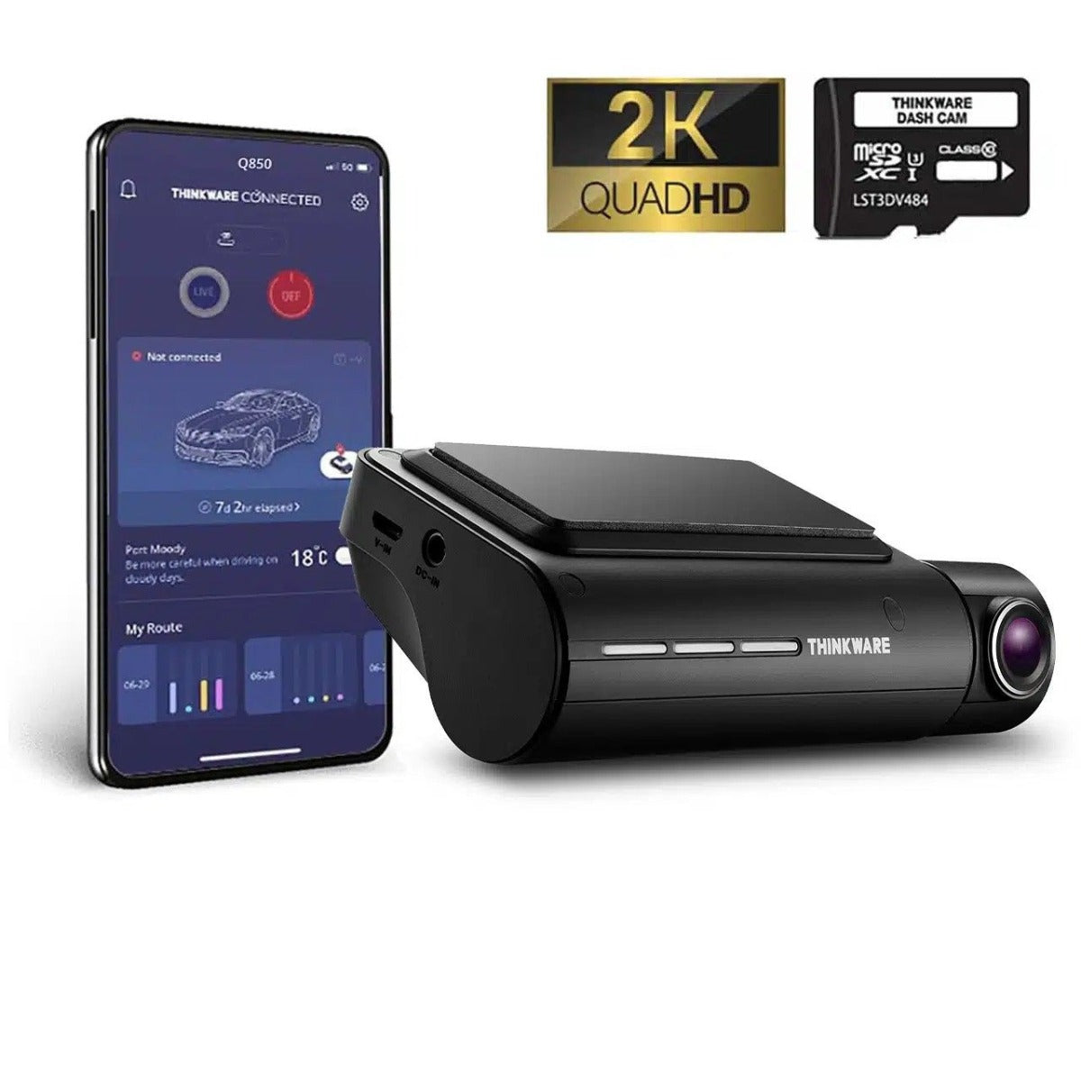 Thinkware Q850 - 1CH Front Dash Camera 32GB Inc Hardwire Kit