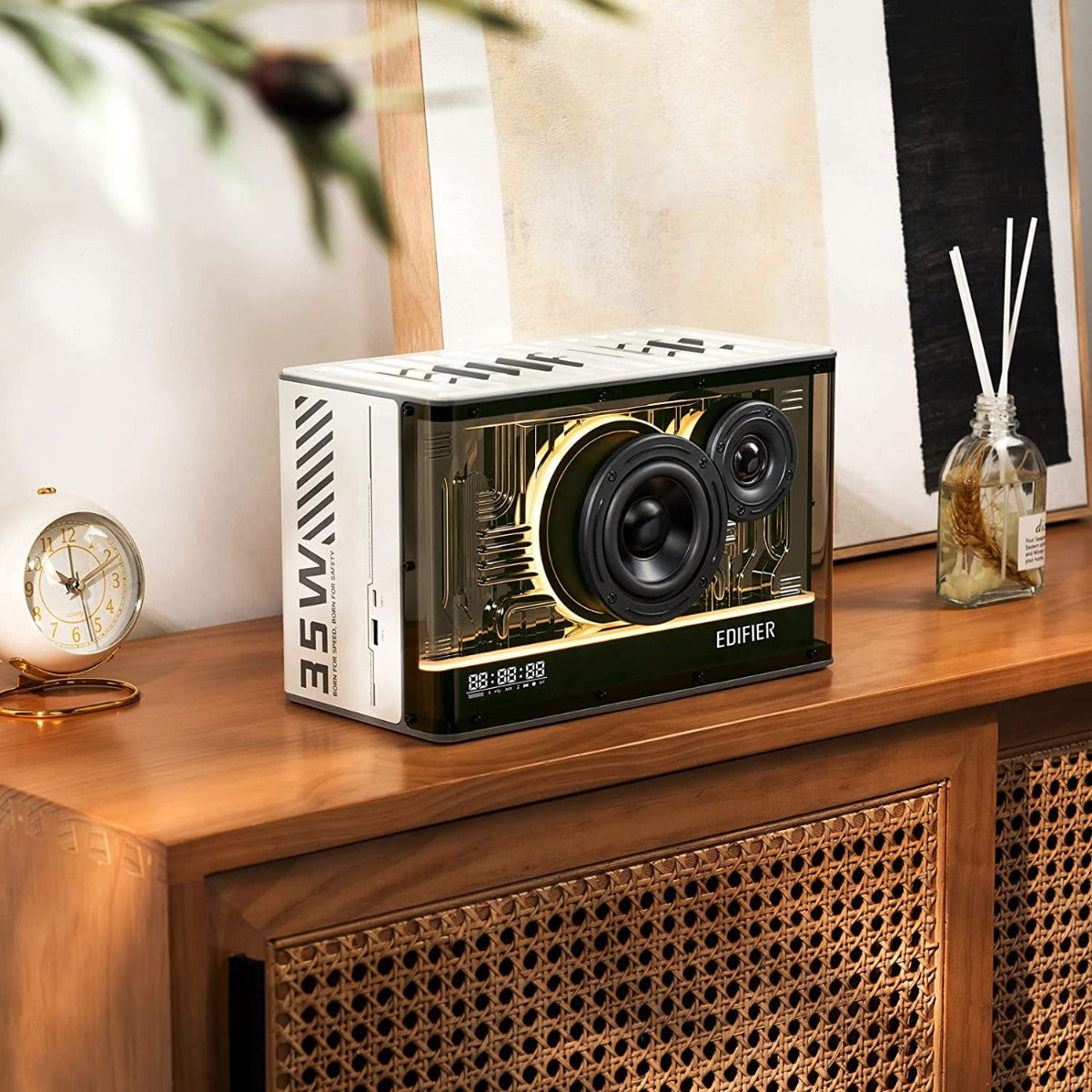 EDIFIER QD35 Tabletop Bluetooth Speaker with Light Effects - White