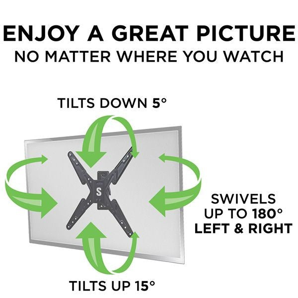 Secura QMF320 Full-motion wall mount for 26” – 55” flat-panel TVs up to 60 lbs