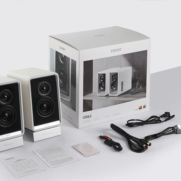EDIFIER QR65 Desktop Active Monitor with GaN Charger White – Pair