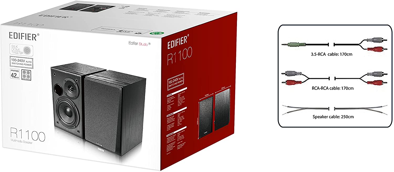 Edifier Studio R1100 Active Bookshelf Speakers Black
