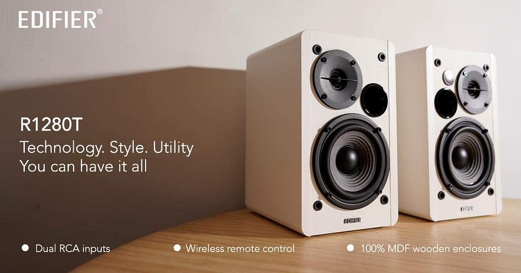 EDIFIER R1280T Active Speaker System with Dual RCA Inputs - White