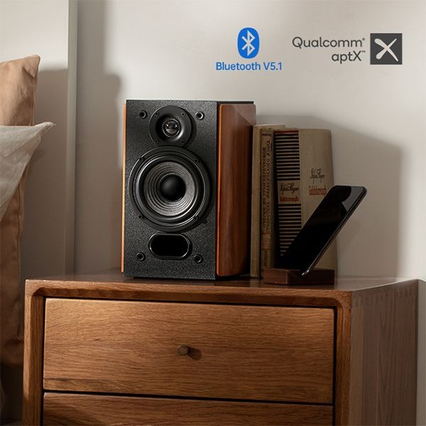 EDIFIER R1380T Active Powered Bookshelf 2.0 Monitor Speakers - Wood Grain