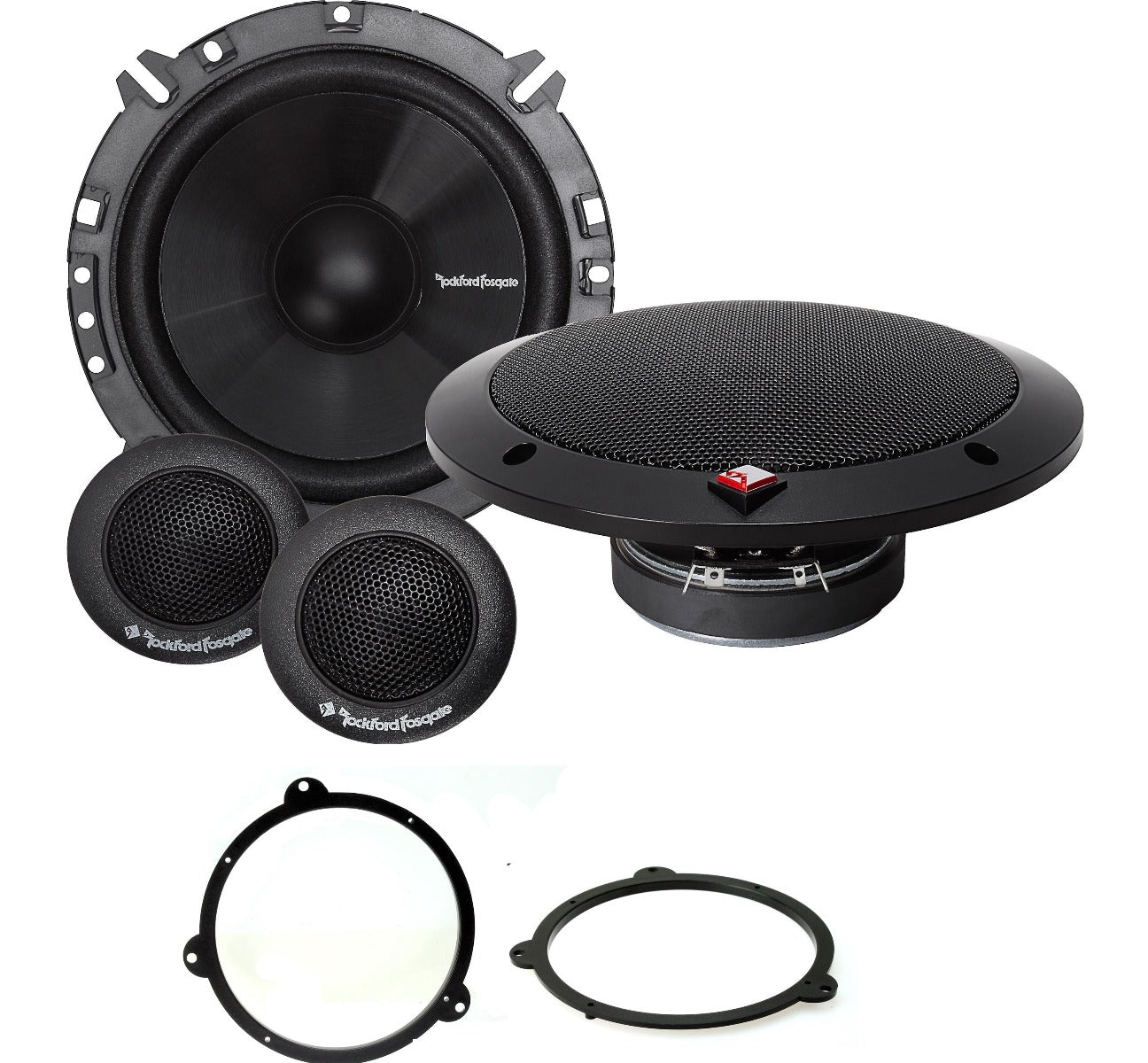 BMW 3 Series E46 1998-2005 Rockford Fosgate R165S 16.5cm Front Doors Component Speakers Upgrade Kit