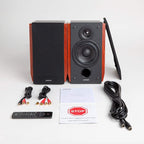 EDIFIER's R1700BT Active Bluetooth Bookshelf Speakers Maple