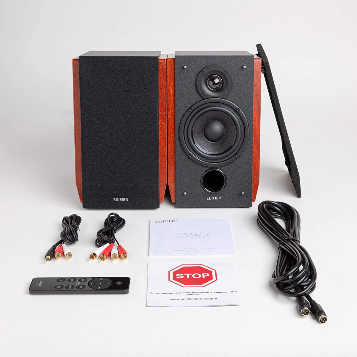 EDIFIER's R1700BT Active Bluetooth Bookshelf Speakers Maple