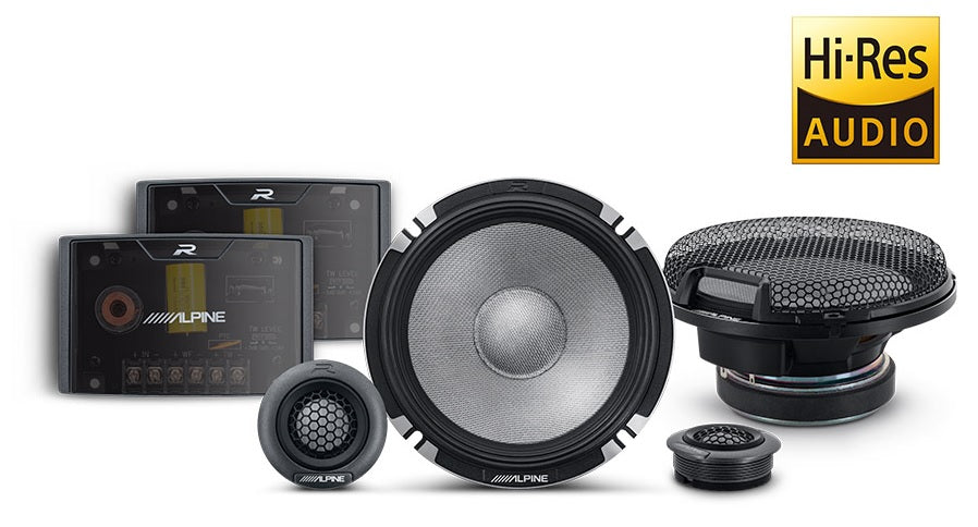 Alpine R2-S652 Next-Generation R2 6-1/2" 2-way PRO Component Speakers with Magnesium Hard-Dome Tweeters 300 Watts
