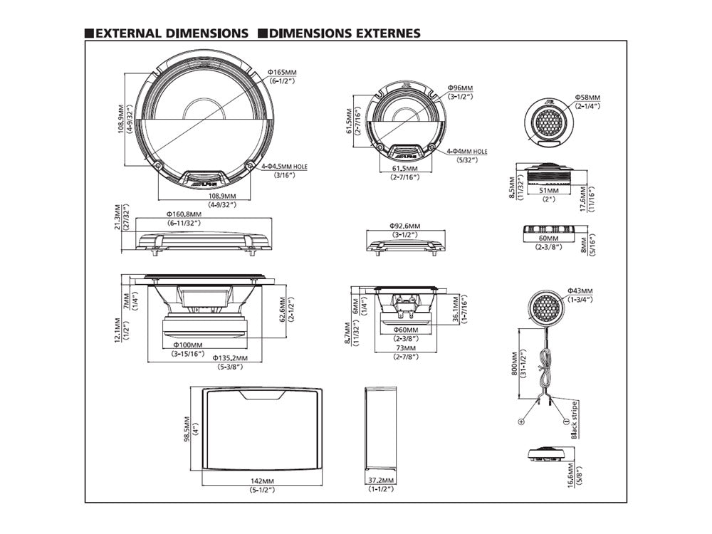 Alpine R2-S653  Next-Generation R2 6-1/2" 3-way PRO Component Speakers with Magnesium Hard-Dome Tweeters 300 Watts