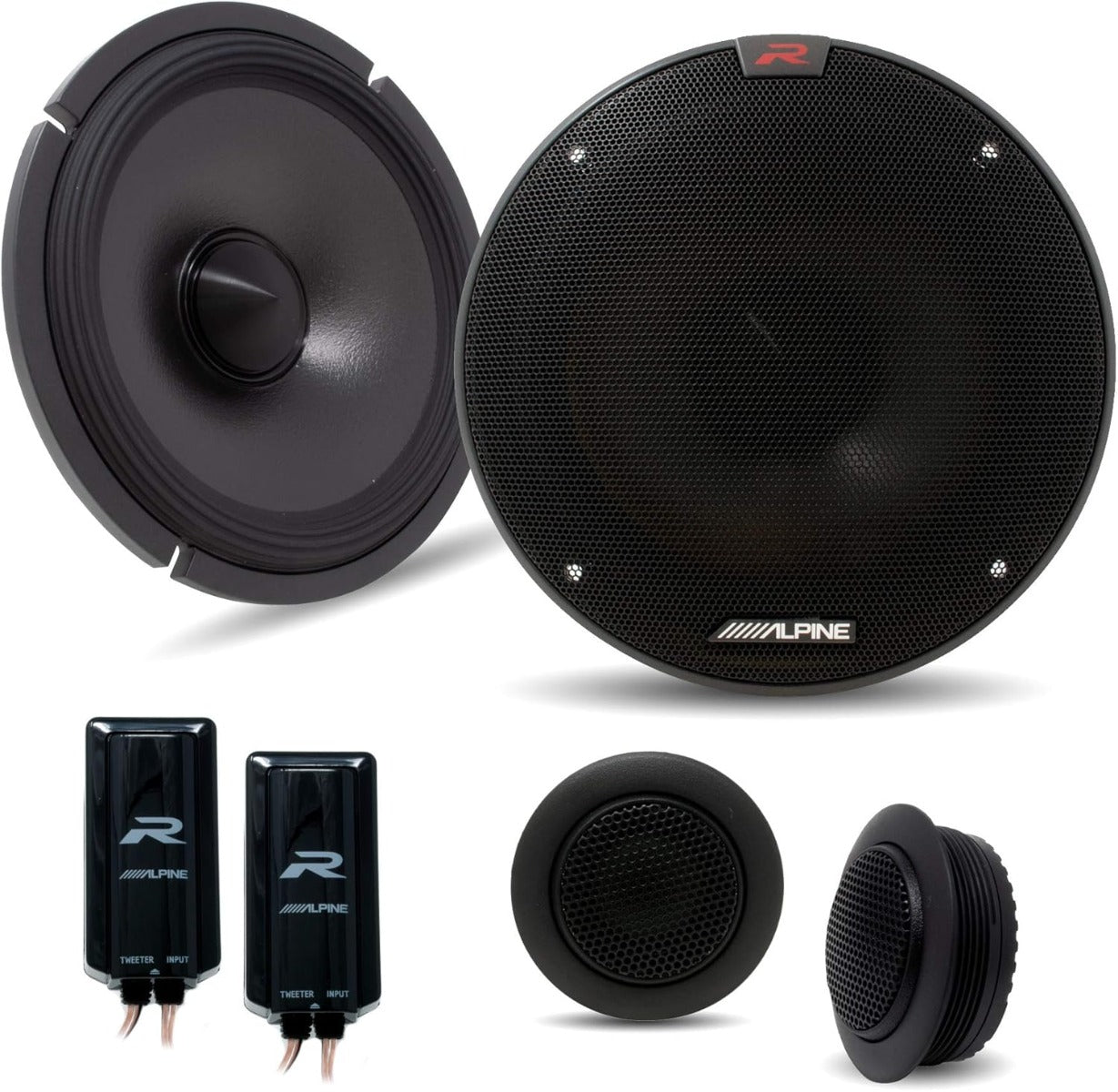 Alpine R2-S65C  New Type-R2 6-1/2" Component Speakers with Magnesium Hard-Dome Tweeters 300 Watts