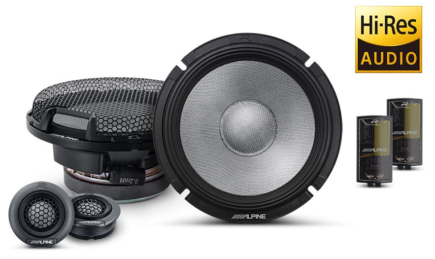 Alpine R2-S65C  New Type-R2 6-1/2" Component Speakers with Magnesium Hard-Dome Tweeters 300 Watts