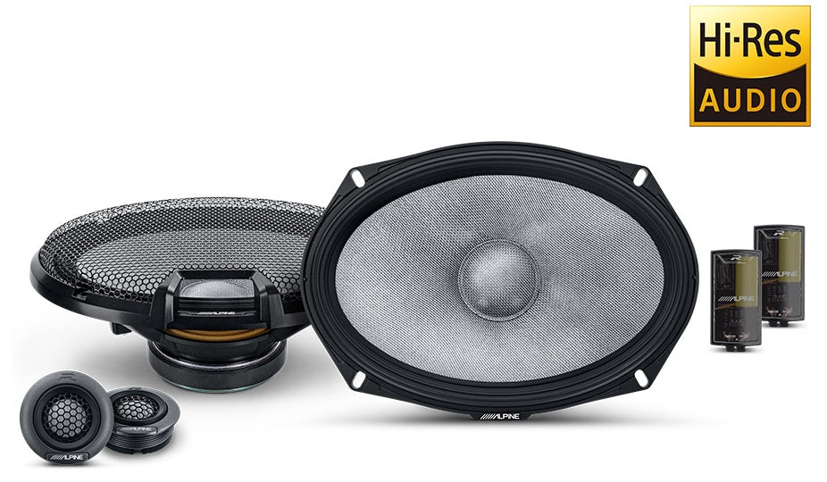 Alpine R2-S69C New Type-R2 6x9" Component Speakers with Magnesium Hard-Dome Tweeters 300 Watts