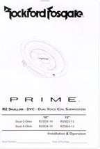 Rockford Fosgate R2SD2-12 Prime Series shallow 12" R2 2-Ohm DVC Subwoofer