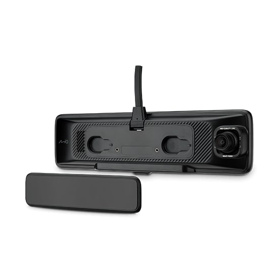 Mio MiVue R850T Front and Rear E-mirror Dash Cam with HDR Recording with Hardwiring Kit