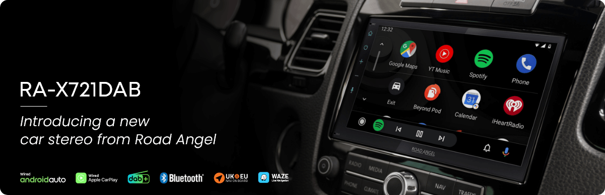 Road Angel RA-X721DAB 6.2 inch Touchscreen DAB Car Play/ Android Auto w/ DAB Aerial
