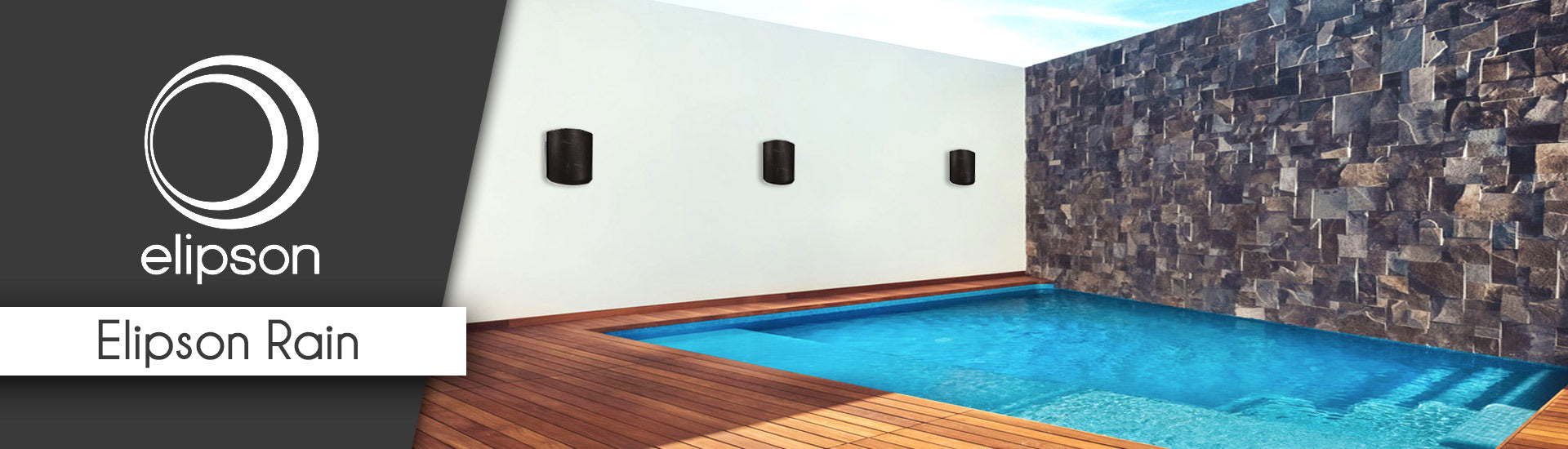 Elipson Rain 6 Weatherproof Outdoor Speakers in Black Pair