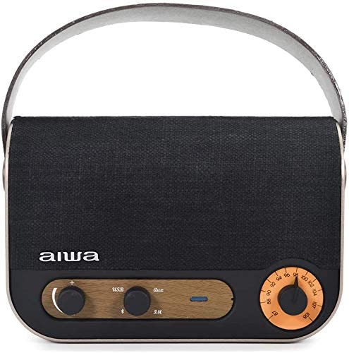 AIWA RBTU-600 Vintage Style Rechargeable Stereo Radio & Bluetooth Speaker 10W RMS