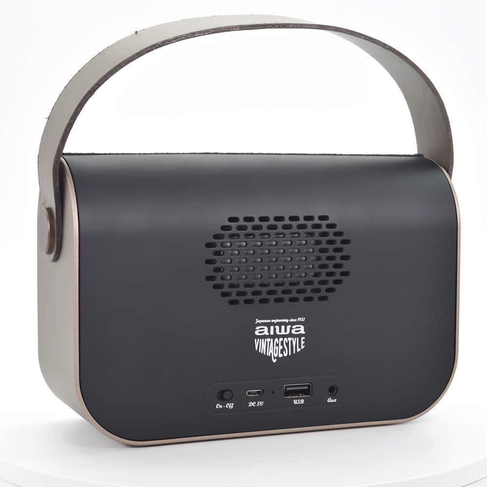 AIWA RBTU-600 Vintage Style Rechargeable Stereo Radio & Bluetooth Speaker 10W RMS