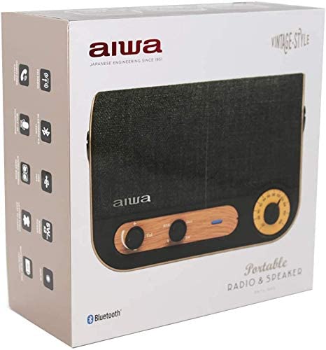 AIWA RBTU-600 Vintage Style Rechargeable Stereo Radio & Bluetooth Speaker 10W RMS