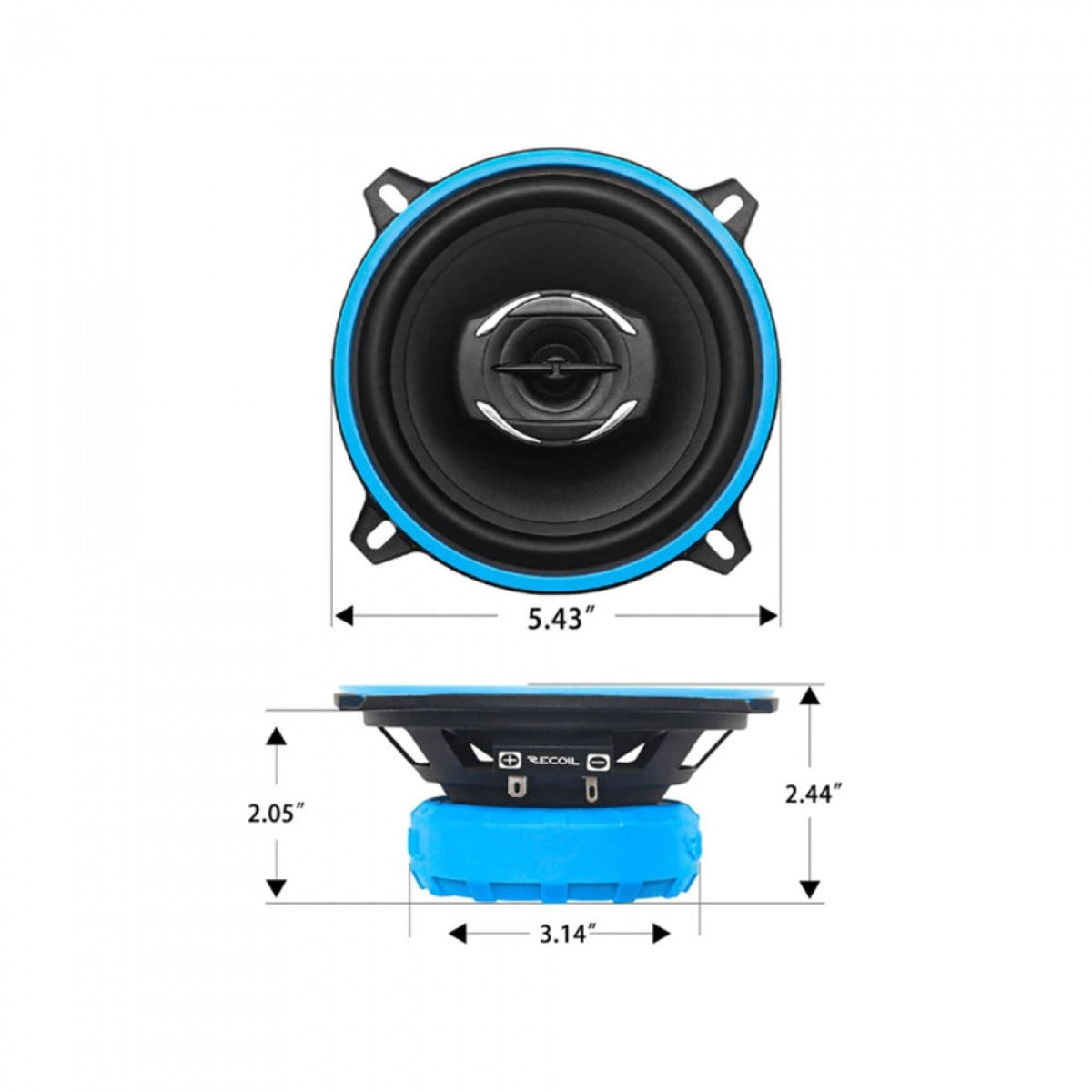 Recoil Echo-Series RCX525 130mm (5.25 inch) 200 watt 2-way full-range coaxial speakers