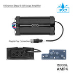 Recoil SFK-REC-R4P Marine & Power-Sports 4-inch (100mm) 200 watt amplifier and speaker system