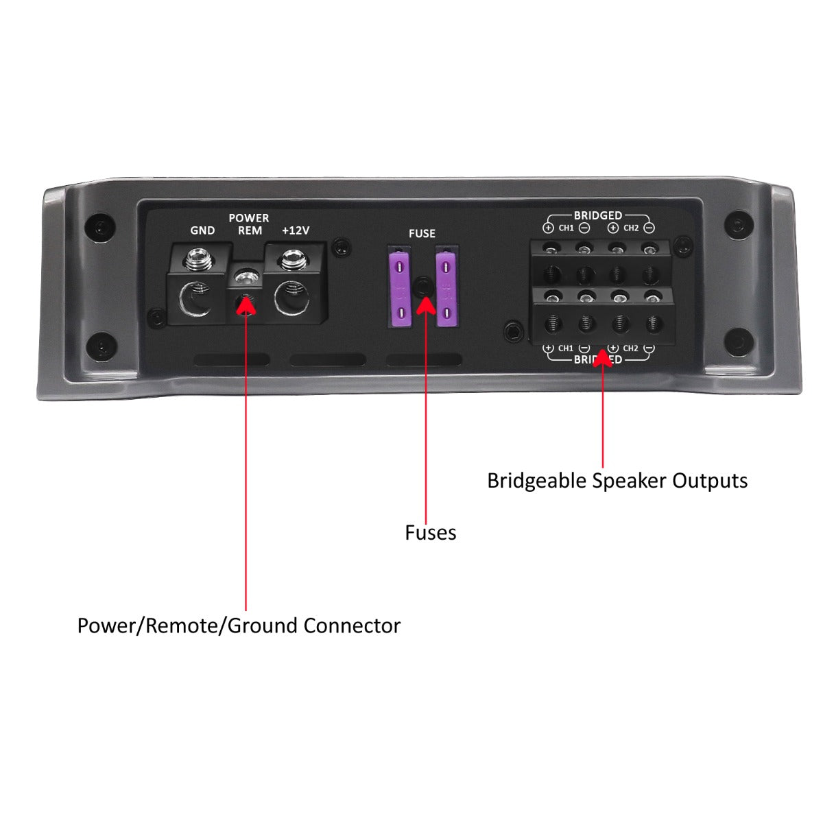 Recoil REA600.4 Recoil 1040W Max Full-Range Class A/B 4-Channel Car Audio Amplifier