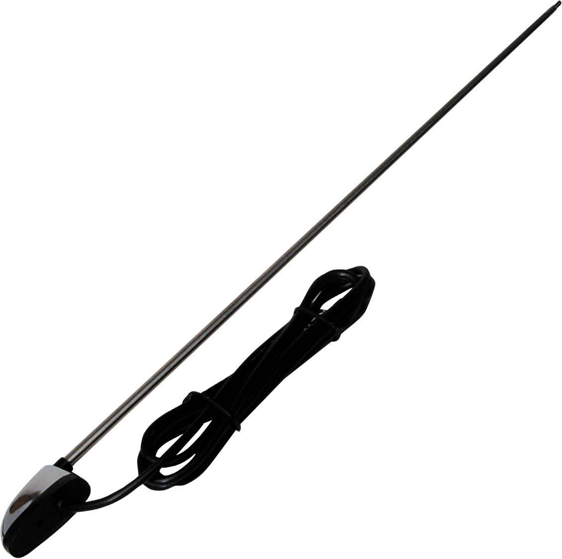 Universal 3 Section Chrome Black Pillar Mount Aerial RMA-202