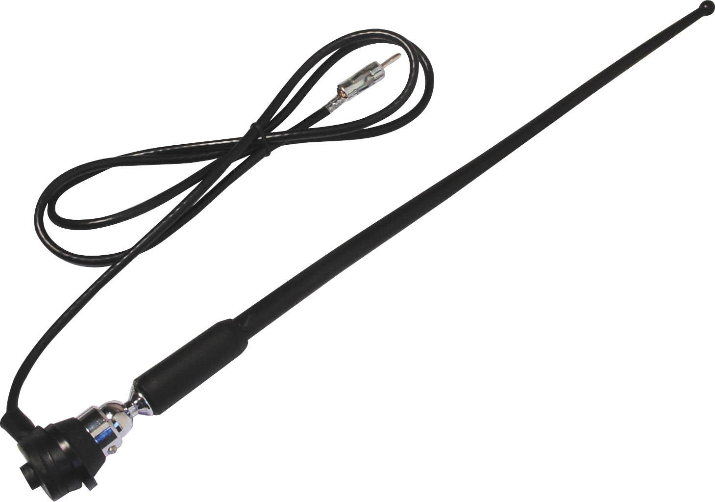 Universal Flexible Rubber Chrome Base Replacement Aerial Black RMA878