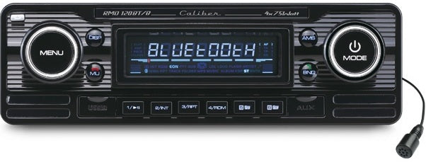 Caliber CALRMD120-B Retro Radio with FM, Bluetooth & USB-C Input (Black)