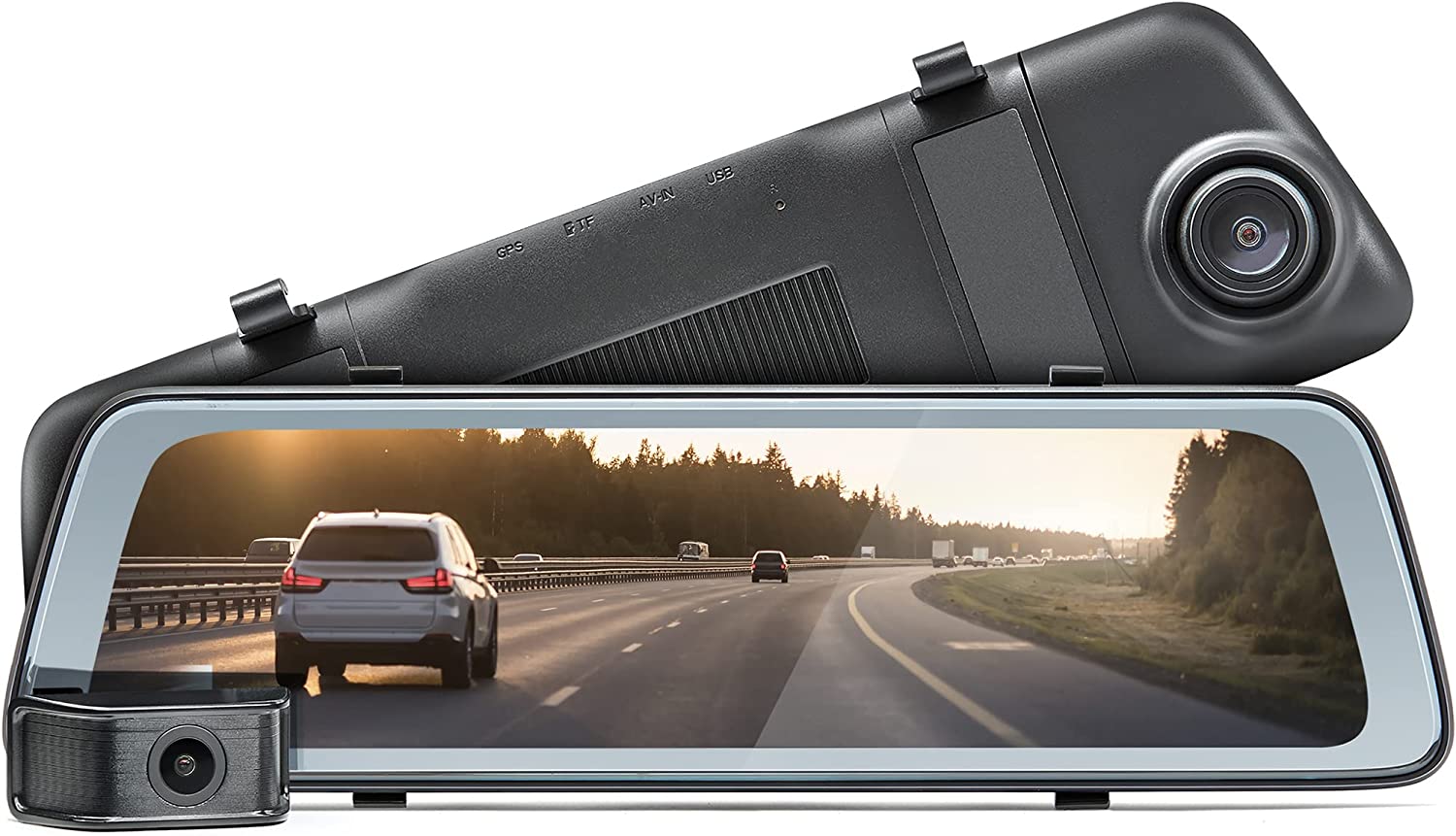 Road Angel HaloView Dash Cam 2 Channel 10 inch Mirror Dash Camera.