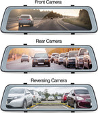 Road Angel HaloView Dash Cam 2 Channel 10 inch Mirror Dash Camera.