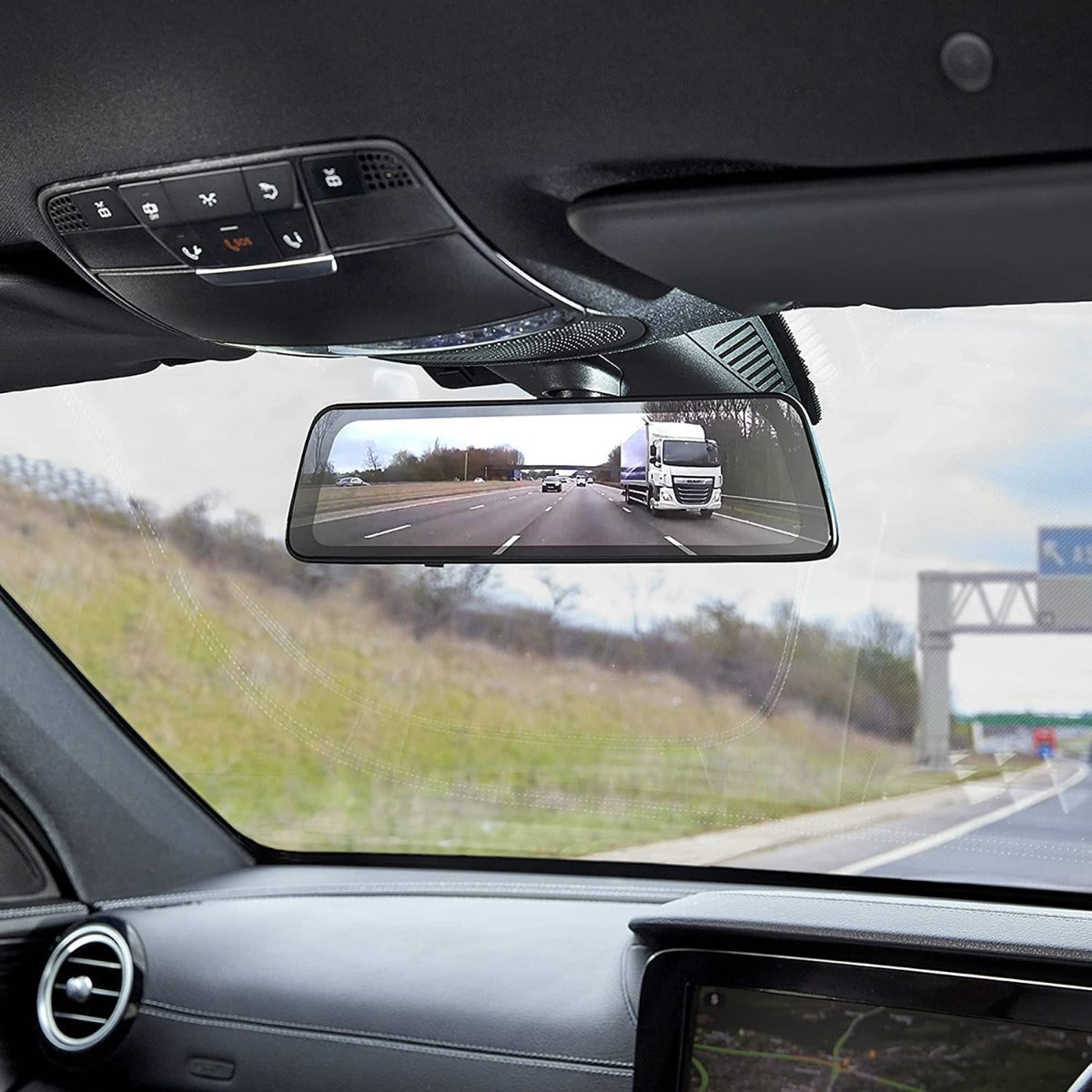 Road Angel HaloView Dash Cam 2 Channel 10 inch Mirror Dash Camera.