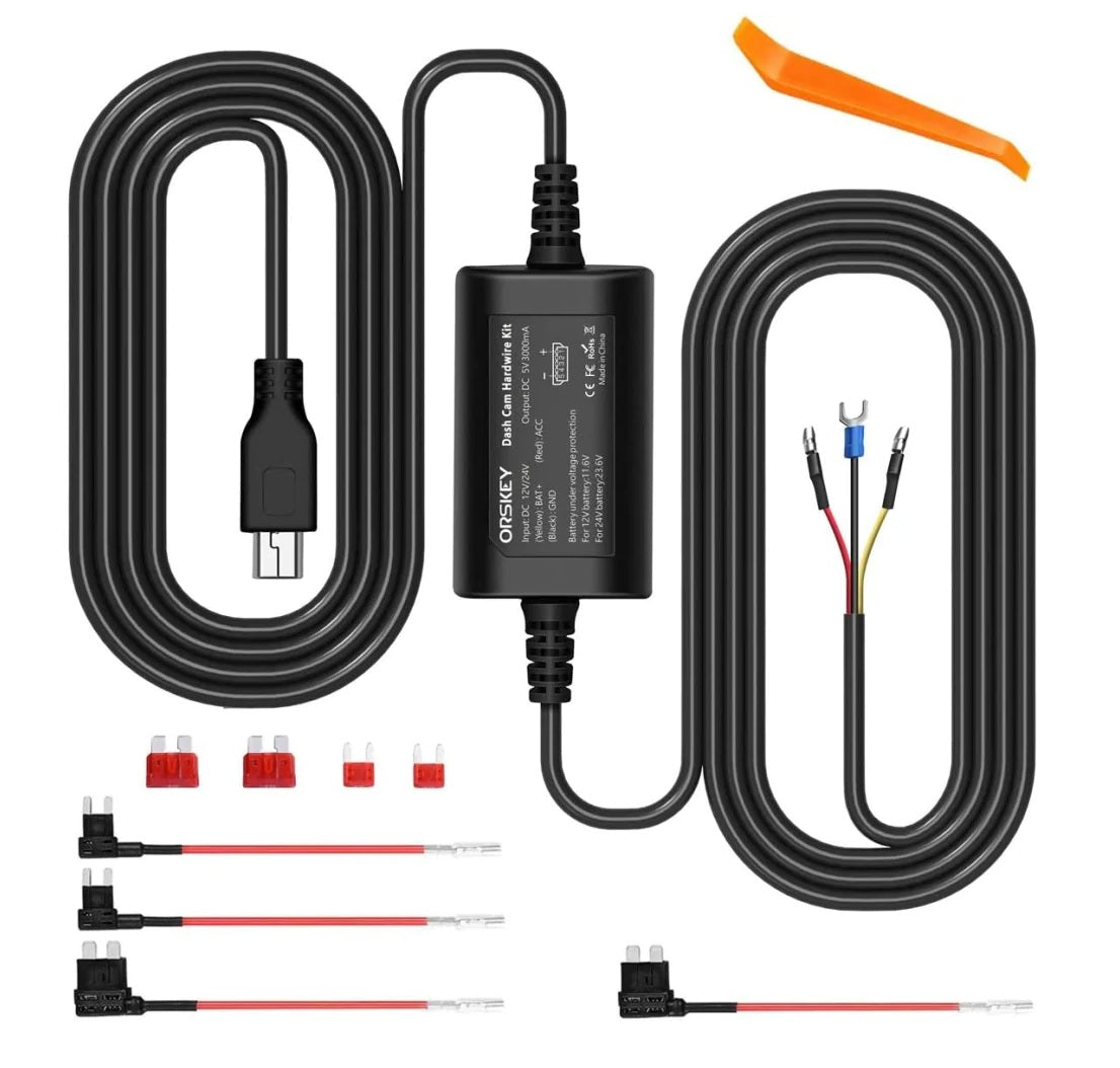 Road Angel HWK5VIEW Halo View & Aura HD5 5volt Hardwire Kit, Parking Mode, 3 Wire Connection (5v)