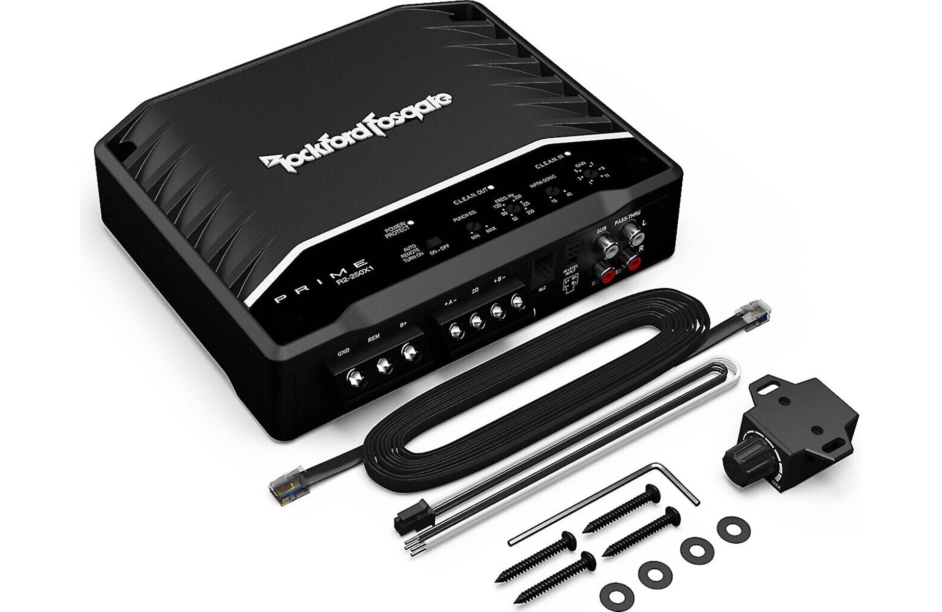 Rockford Fosgate R2-250X1 Amp + R1S410 Sub package