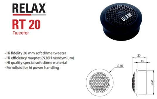 BLAM BL100RFS (4inch) Hi-efficiency 2ohm, 2-Way Component Car Audio Speakers (PAIR)