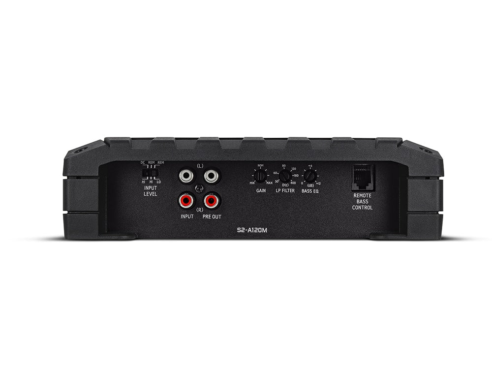 Alpine S2-A120M S-Series mono subwoofer amplifier — 1200 watts RMS x 1 at 2 ohms