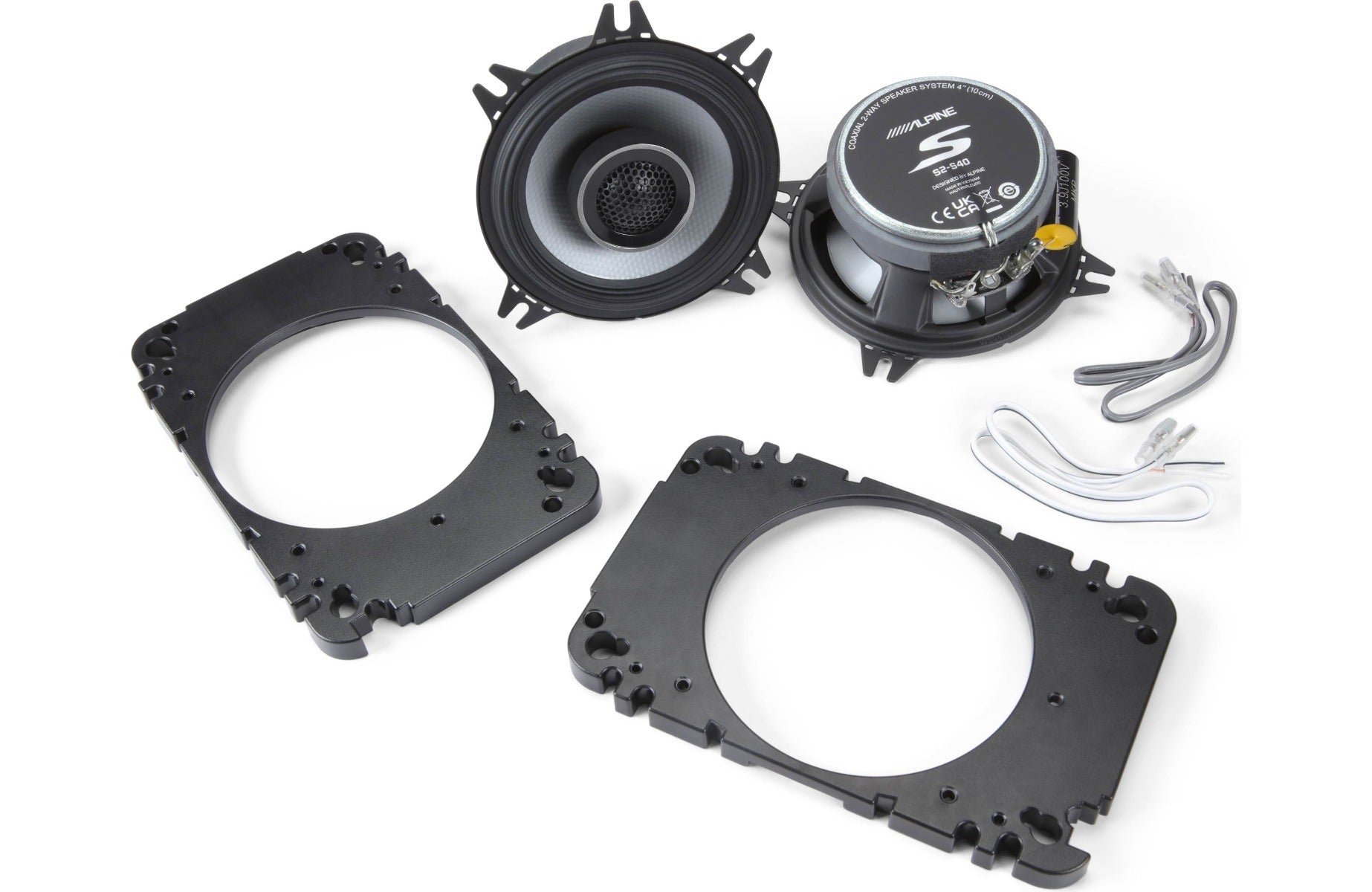 Alpine S2-S40 4" S-Series 2-way 280W Peak (90W RMS) Coaxil Speaker System