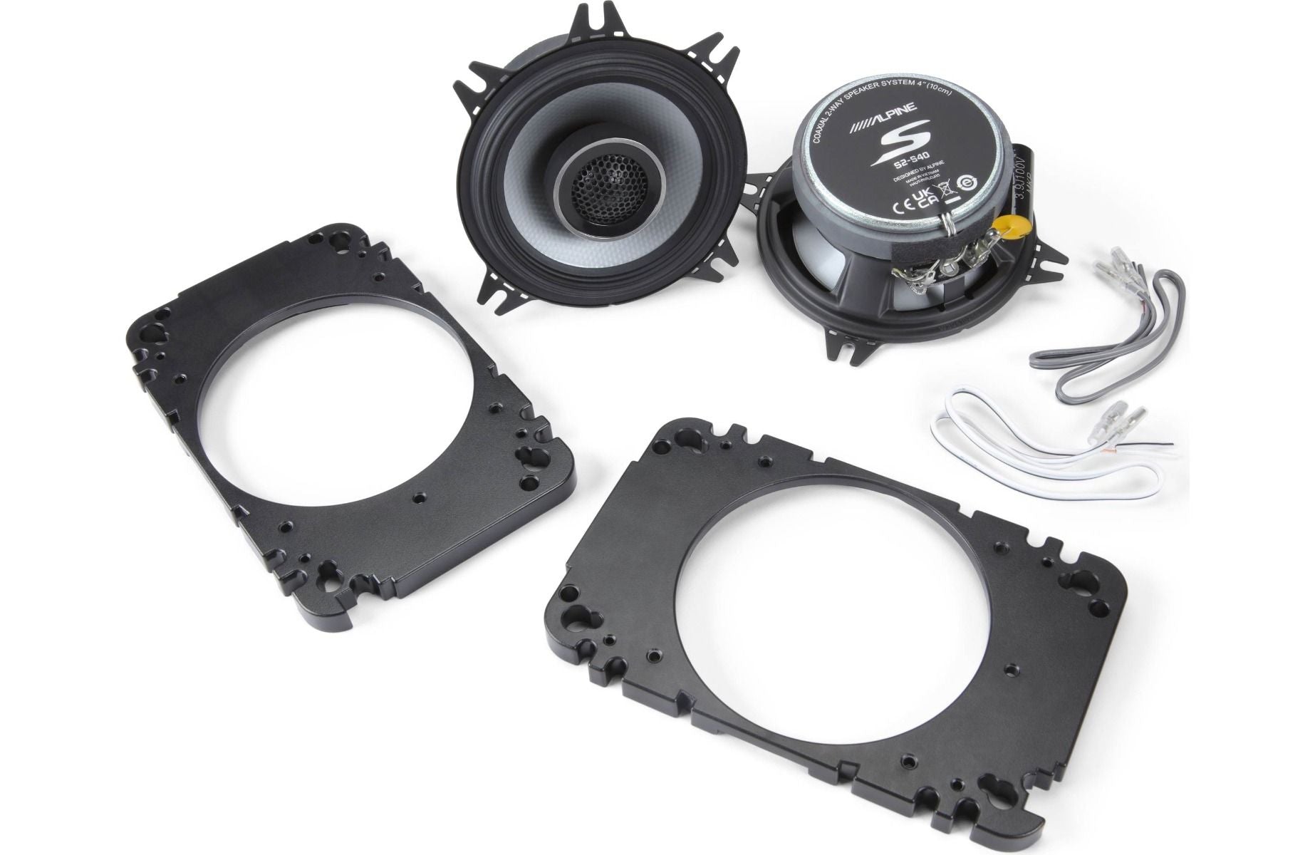 BMW 3, 5 Series X1 X3 X5 Alpine S2S40 4" 10cm 2-Way Front/Rear Door Speakers Fitting Kit