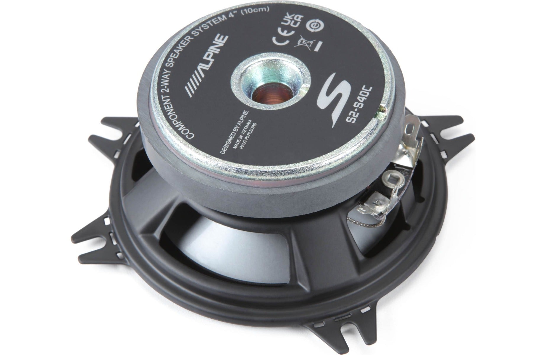Alpine S2-S40C 4" S-Series 2-way 280W Peak (90W RMS) Component Speaker System