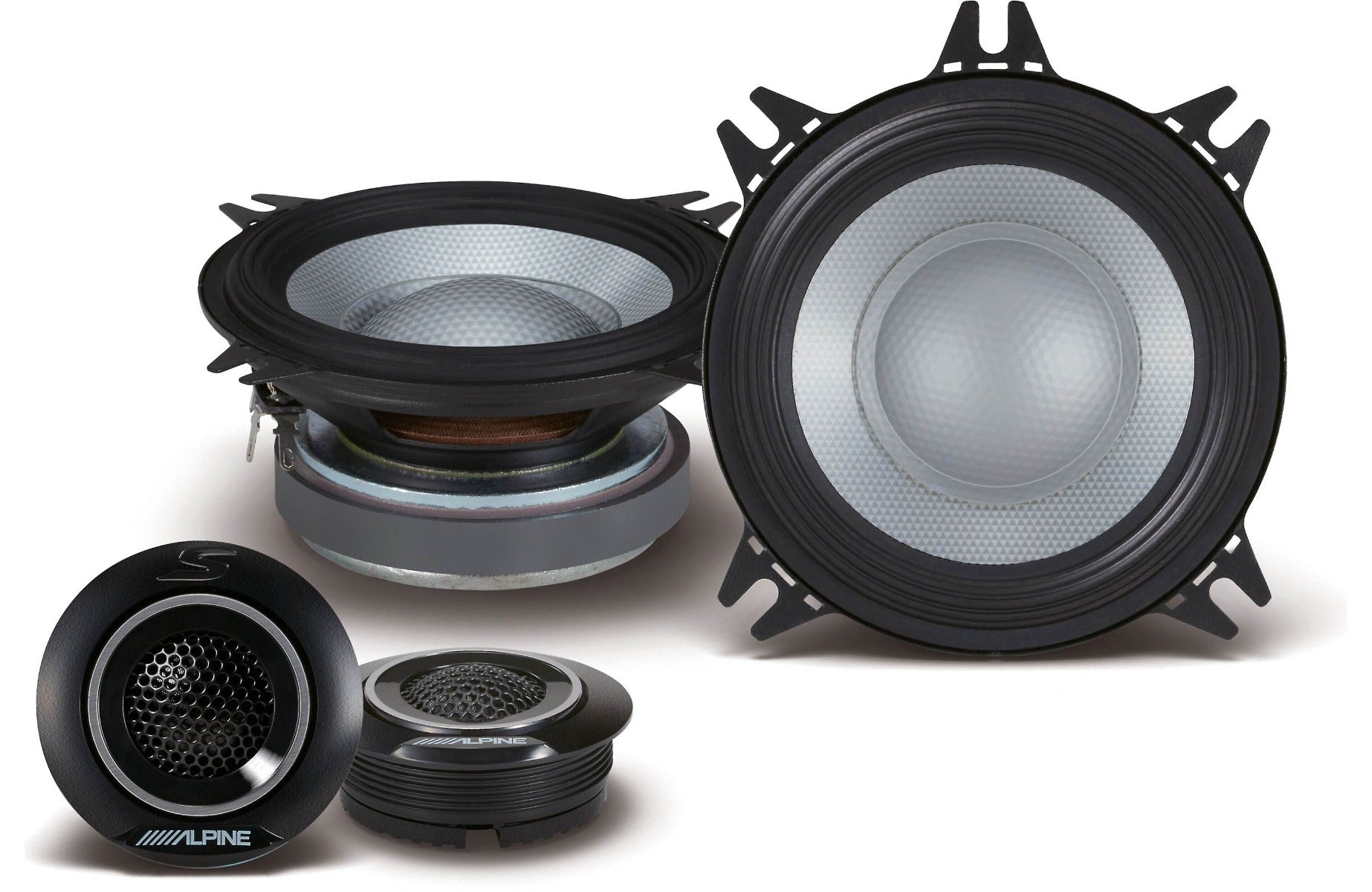 Alpine S2-S40C 4" S-Series 2-way 280W Peak (90W RMS) Component Speaker System