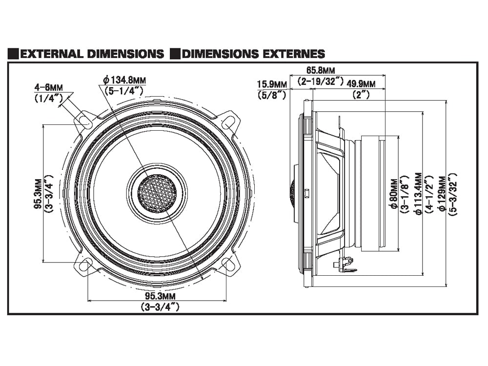 Alpine S2-S50 5" S-Series 2-way 340W Peak (110W RMS) Coaxil Speaker System