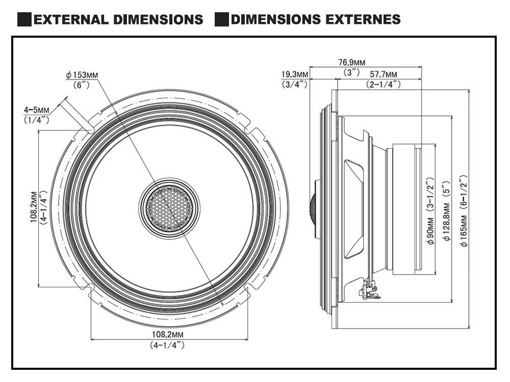 Alpine S2-S65 6.5" S-Series 2-way  480W Peak (160W RMS) Coaxil Speaker System