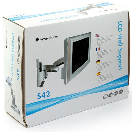 AV Supports S42 Swivel & Tilt LCD/TFT Wall Bracket for 15-23" Screens - Black